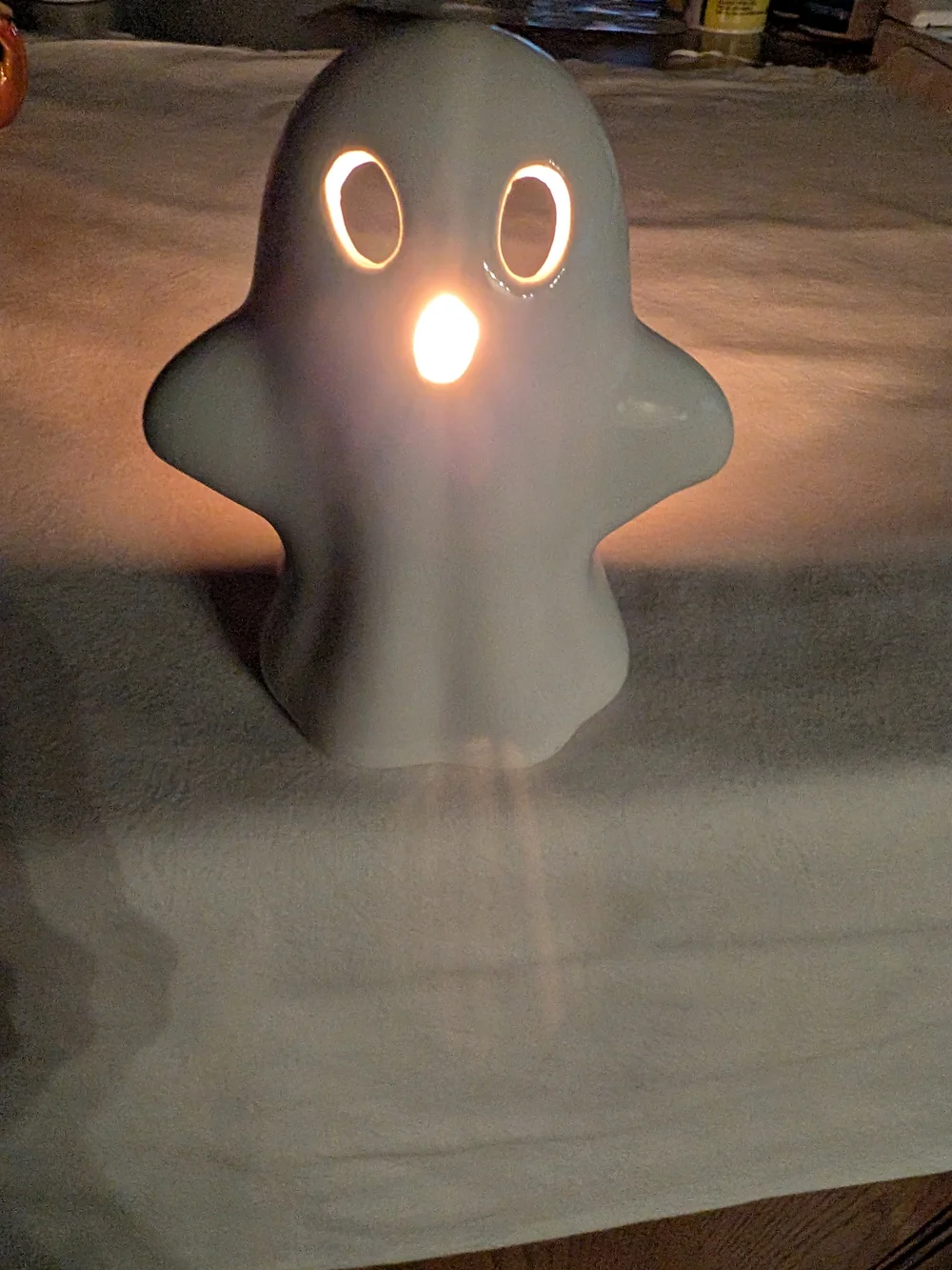 White Ceramic Ghost Candle Holder - Home Accents